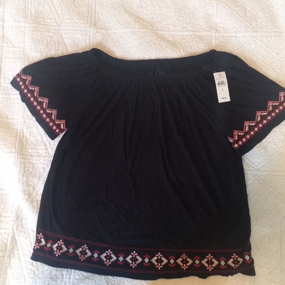 Ann Taylor Loft cotton embroidered top